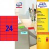 DARČEK - Etikety farebné 70x37mm Avery A4 100 hárkov červené - Objednaj 1 ks a dostaneš darček 1 ks Drevený podnos /BD ( Platí do 31.8.2025)