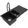 MEXEN/S MEXEN/S - Andres granitový drez s odkvapkávačom vrátane batérie Aster, čierna 6515-77-73450-07