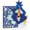 Doudou et Compagnie Paris Doudou hračka s úchytom na cumlík dinosaurus modrý 23 cm