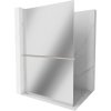 Mexen Kioto+ L, sprchová zástena Walk-In s poličkou a vešiakom 120 x 200 cm, 8mm sklo vzor zrkadlo, brúsená oceľ profil, 800-120-123-97-50