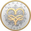 Royal Canadian Mint strieborná minca Celebrate love 2025 Pozlátené 1 oz