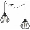 Light Home Závesné svietidlo Nuvola Spider 2, 2x čierne drôtené tienidlo