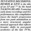 Talking Heads - Tentative Decisions: Demos & Live (LP + 7