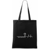 Jesus Saved My Life kríž ekg - Taška bavlnená - 42 x 38 cm ( Čierna )