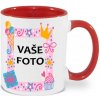 Hrnček s fotkou farebný rámik Narodeniny 3 350 ML FOTOpošta Farba: ČERVENÝ