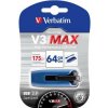 Verbatim USB flash disk, USB 3.0, 64GB, V3 MAX, Store N Go, modrý, 49807, USB A, s výsuvným konektorom