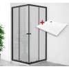POINT BLACK ROCKY 80x80 Clear Štvorcový sprchovací kút s mramorovou vaničkou