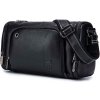Bullcaptain pánska kožená Travel taška Ernest Čierna