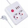 Maclean Prodlužovací kabel 2 zásuvky MCE387 W 3xUSB, 110-240V AC 50/60Hz, 2,1A max. 2500W, 1,5m, bílý
