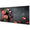 Sklenený obklad do kuchyne jahodový koktail 100x50 cm