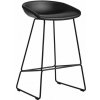 HAY Barová stolička AAS 39 Low Black Powder Coated Steel, Sierra leather SI1001