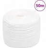 vidaXL Lodné lano biele 8 mm 50 m polypropylén