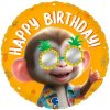 Fóliový balónik Happy Birthday Cool opička, 45 cm