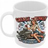 MOOGA | Hrnček s potlačou Grease Monkey Goddess, 330 ml, biely