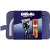 GILLETTE Cestovná sada ProGlide holiaci strojček + Fusion gél na holenie 200 ml + stojan