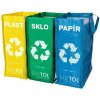 Sada Sixtol tašky na tříděný odpad Sort Easy 3 Slim, 18 x 30 x 40 cm, 3 x 22 l, 3 ks