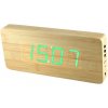 Digitálny LED budík/ hodiny MPM s dátumom a teplomerom 3672.51, green led, 25cm