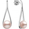 Silvego Strieborné elegantné náušnice Jolie s ružovou prírodnou perlou GRP20222EP