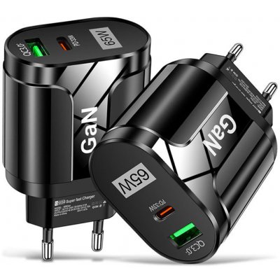 Bomba rýchlonabíjačka 65W PD + CQ3.0 USB & Type-C Farba: Čierna b008/black