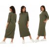 Fashionweek Pohodlné teplákové šaty oversize MF634 Farba: Khaki, Veľkosť: Universal