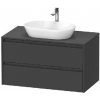 Duravit Ketho.2 - Umývadlová skrinka s výrezom, 57x100x55 cm, 2 zásuvky, grafit mat K24896049490000