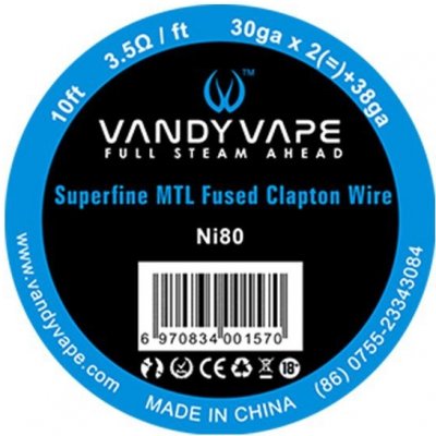 Vandy Vape Superfine MTL odporový drôt Ni80 3m