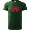 Folklór - dva kone - Tričko extra veľké (5-8XL) - 5XL ( Fľaškovozelená )