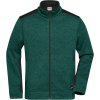 James & Nicholson Mikina Strong JN 862, pletený fleece, pánská COT020862s7804-dark green XL Melír zelená tmavá/černá