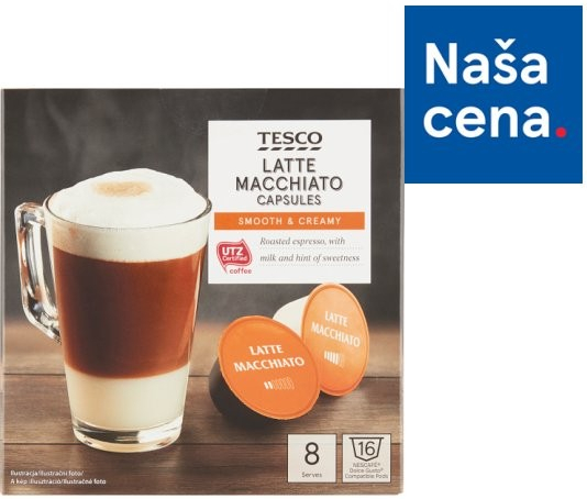 Tesco Latte Macchiato 16 kapsúl 198,4 g od 4,09 € - Heureka.sk