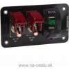 Panel s 2x spínačom + 2x USB + voltmeter