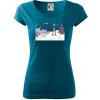 Panoráma lyžovania - Dámske tričko Pure - XL ( Petrolejová )