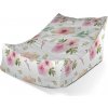 Sablio Sedací vak Lounge Růžové květy - 80 x 95 x 50 cm