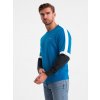 Ombre Tri-color men's sweatshirt with raglan sleeves - blue modrá XXL Ombre 5902228963134