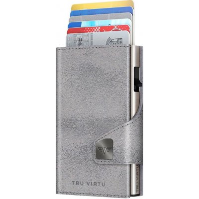 Tru Virtu Wallet Click & Slide leather Glitter Silver