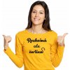 Vtipné triko dámske dlhý rukáv čertica Farba: Žltá, Veľkosť: M