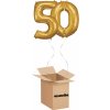 HeliumKing Balónový box Narodeninové číslo 50 zlatý 86 cm