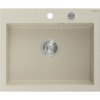 MEXEN MEXEN - Elix granitový drez 1-miska 600 x 500 mm, béžový, sifón chróm 6525601005-69