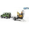 Bruder 02593 Land Rover s prívesom a JCB mikrobagrom 02593