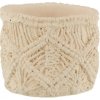 J-Line by Jolipa Béžový cementový kvetináč s drhaným vzorom Ibiza Macrame - Ø11*10 cm - J-Line by Jolipa
