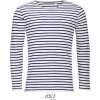 SOL´S MARINE / Pánske pruhované tričko s dlhým rukávom - white/navy XL