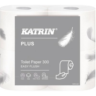 Toaletný papier 2-vrstvový KATRIN Toilet 300 rýchlorozpustný, návin 37,5 m (4 ks) Katrin