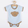 Dojčenské bavlnené body s krátkym rukávom New Baby BrumBrum blue brown Modrá