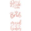 Party Dočasné tetovania Bride to Be ružové zlato – sada 13 ks