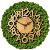 Machové nástenné hodiny 40 cm (Dizajnové hodiny z machu s tichým chodom)
