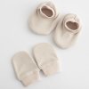 Dojčenský bavlnený set-capačky a rukavičky New Baby béžová 0-6m, veľ. 0-6 m