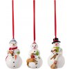 Villeroy & Boch Nostalgic Ornaments Vianočné ozdoby Snehuliaci set 3 ks