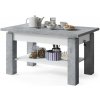 | Rozkladací konferenčný/jedálenský stôl s policou ADONIS šedá betón/biela | MZ0006