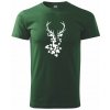 Jeleň z listov - Klasické pánske tričko vyššej gramáže - M ( Fľaškovozelená )