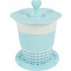 Porcelánový hrnček AQUELLE so silikónovými doplnkami 280 ml, modrý