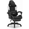 Čierno-biele látkové herné kreslo Cabro C501, Cabro__5907196010606 SKL2